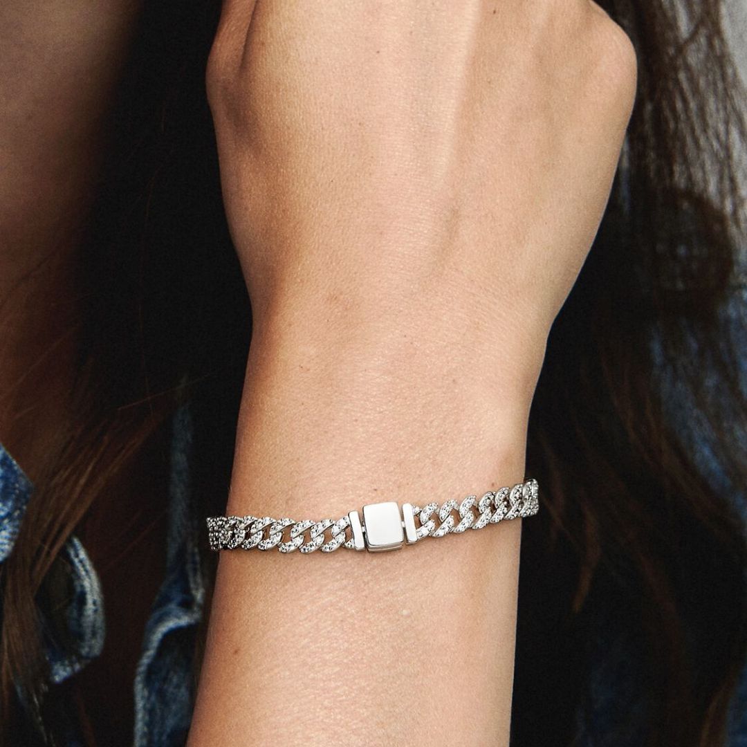 Moissanite Cuban Bracelet | 18k Gold Tone