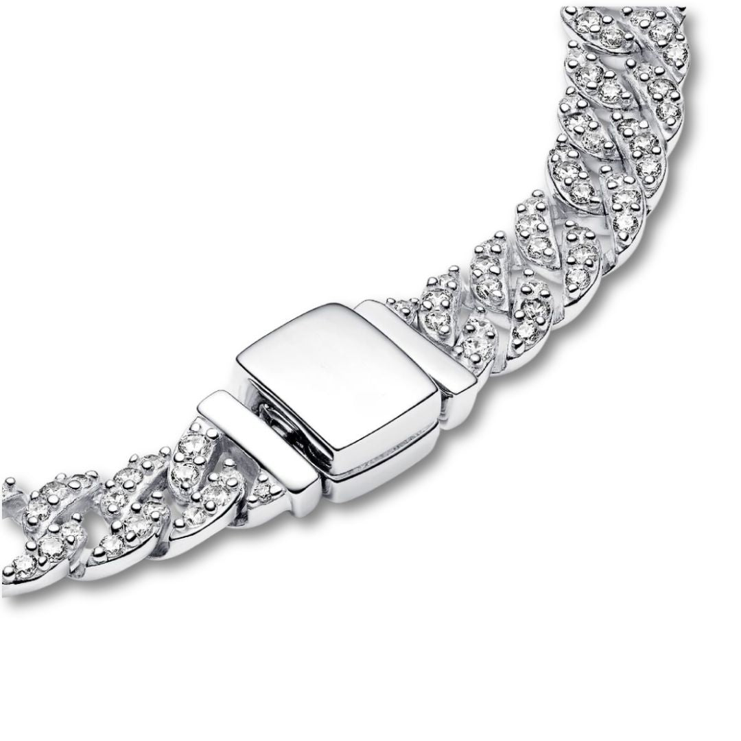Moissanite Cuban Bracelet | 18k Gold Tone