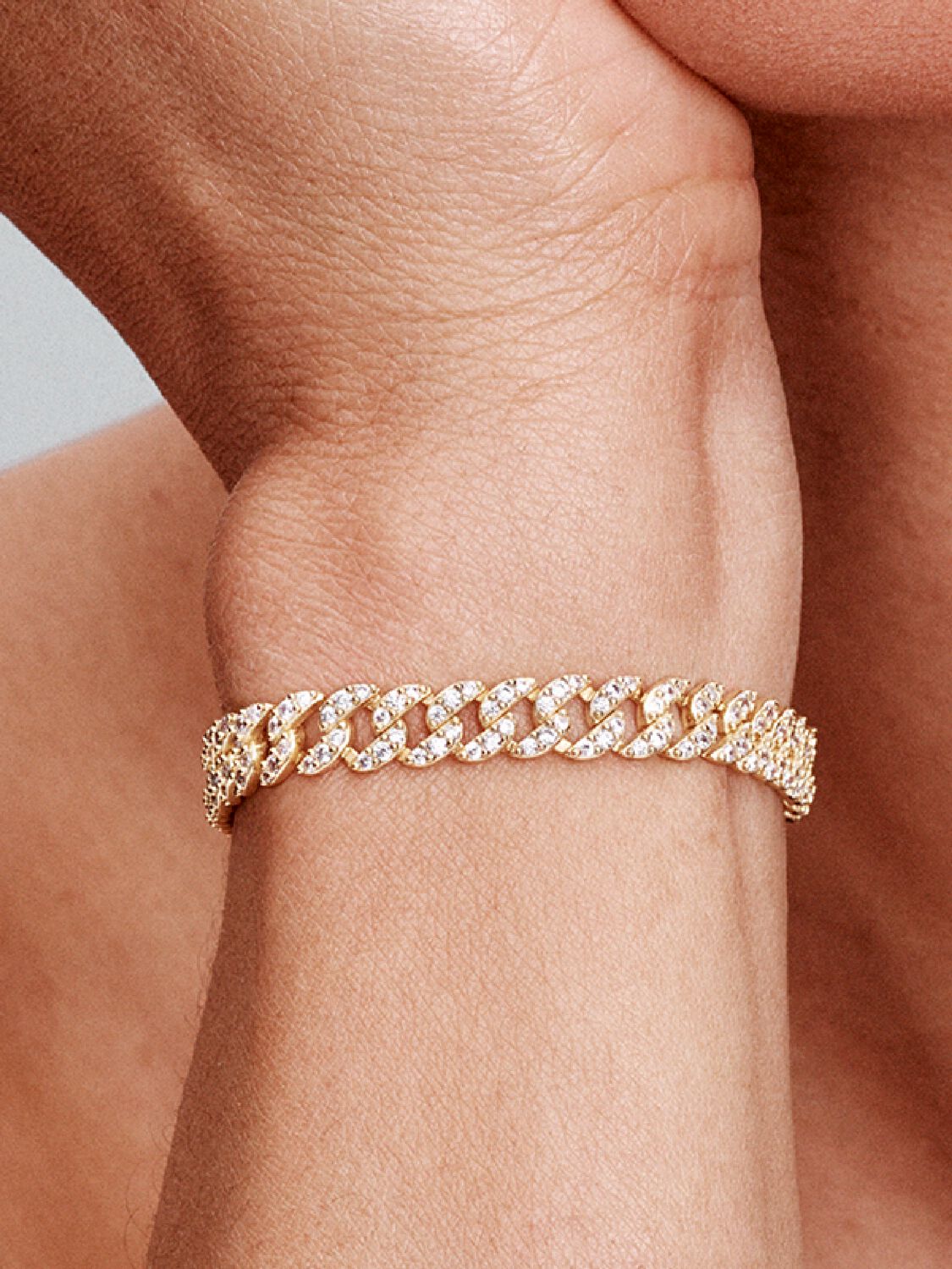 Moissanite Cuban Bracelet | 18k Gold Tone