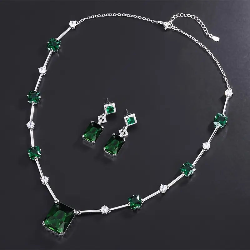 Daphira Verelune Jewelry Set | 14k White Gold Tone