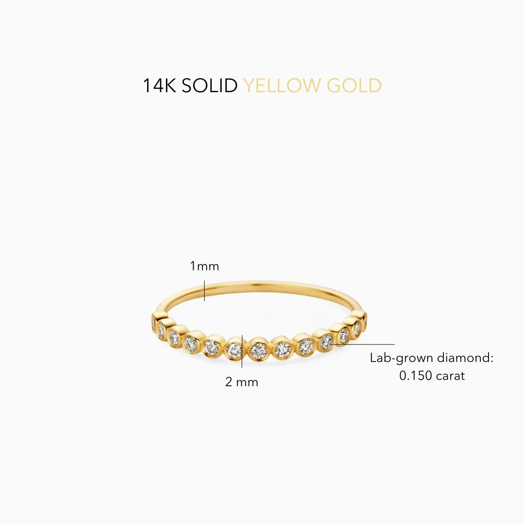 Diamond Bubble Ring | 14k Gold Tone