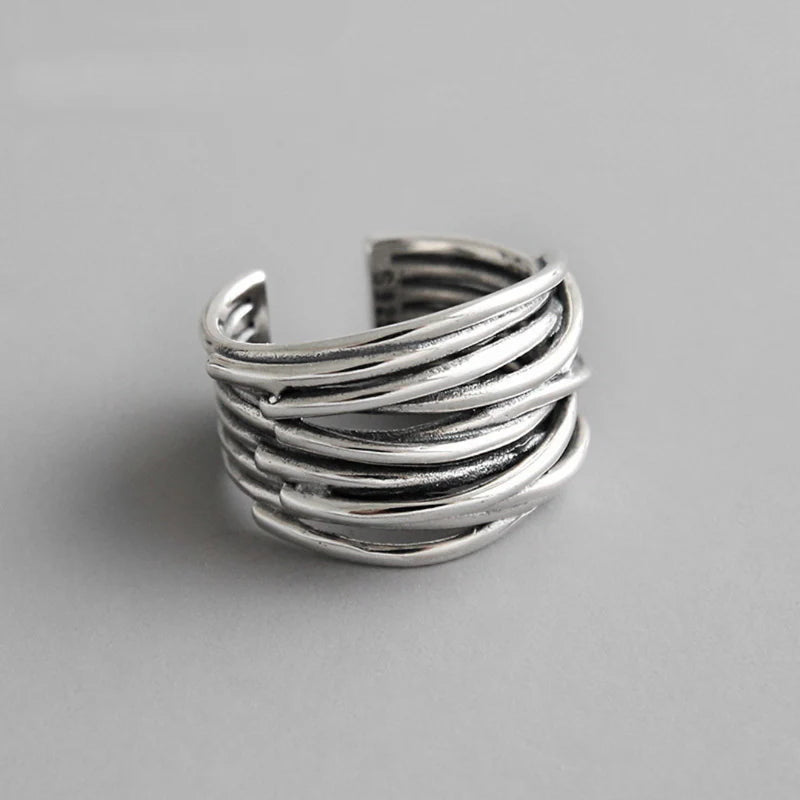 Modernist Silver Band Ring