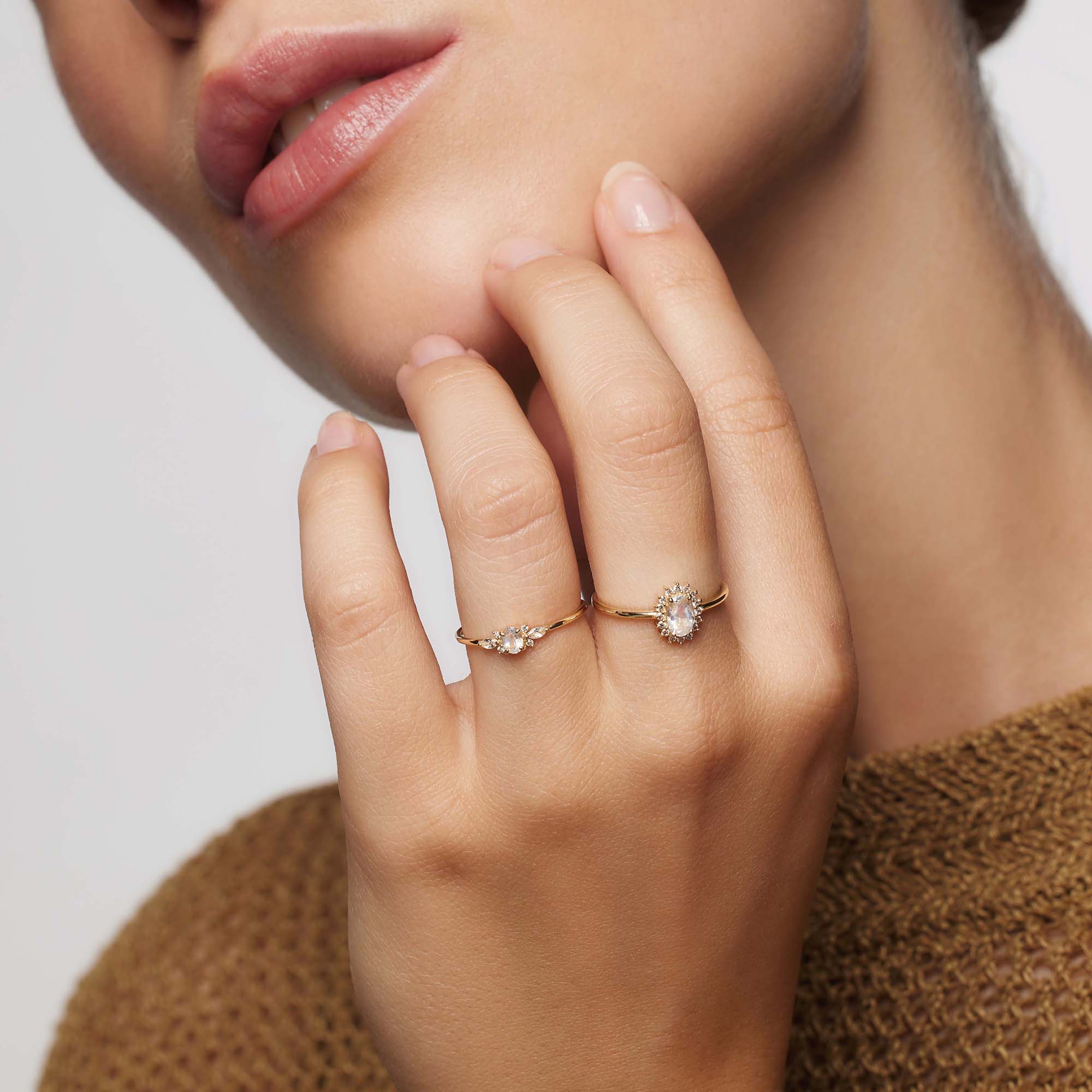 Moonstone Muse Ring | 14k Gold Tone