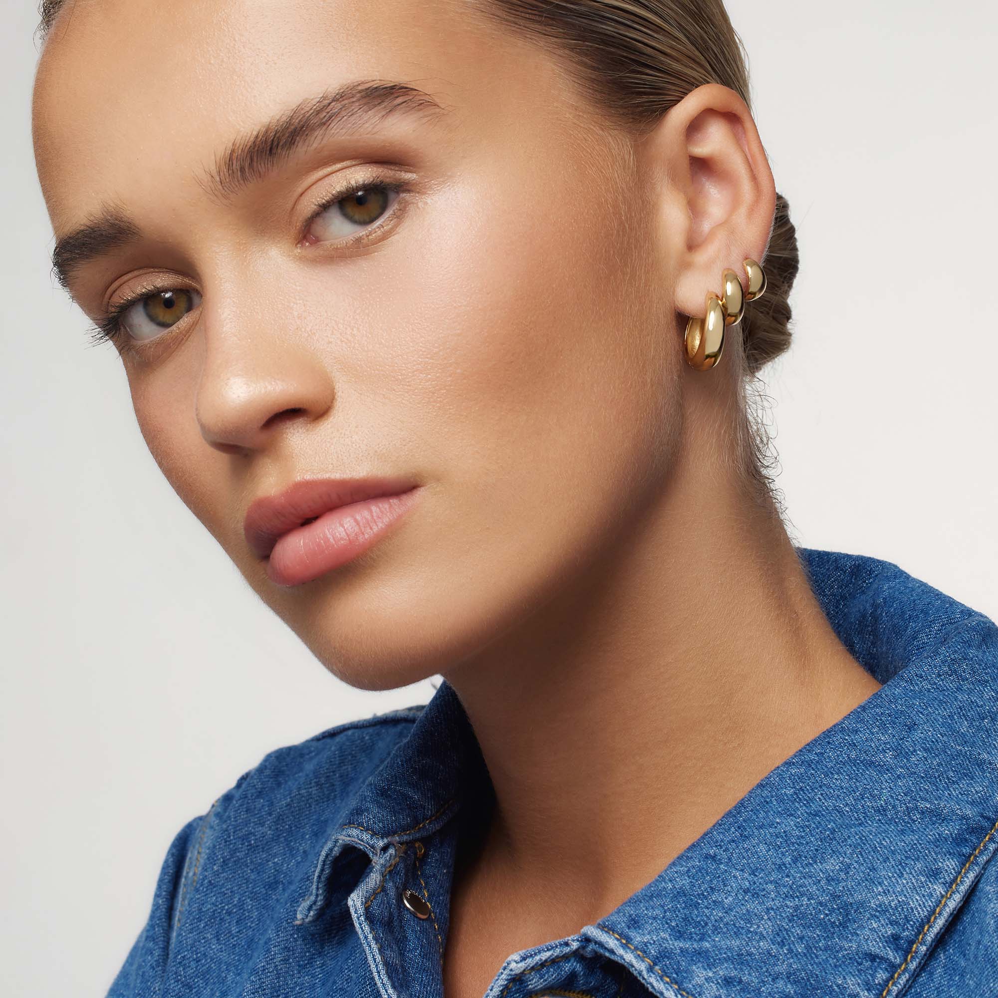 Rue Statement Hoops | 18k Gold Tone