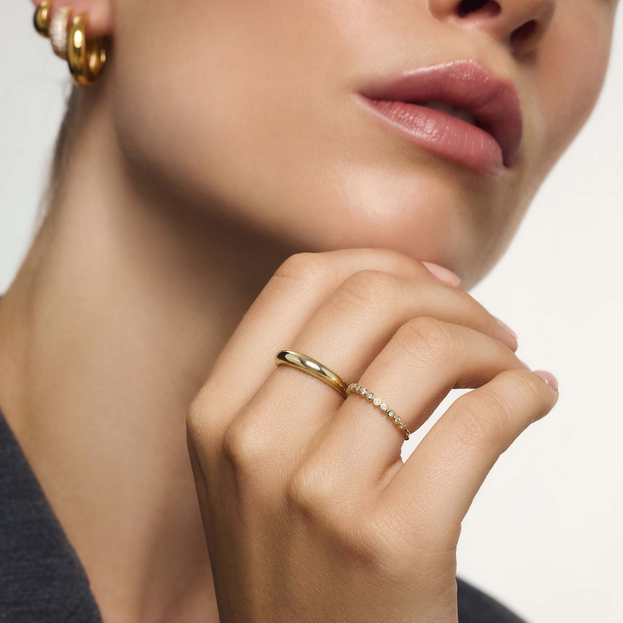 Midi Dome Ring | 14k Gold Tone