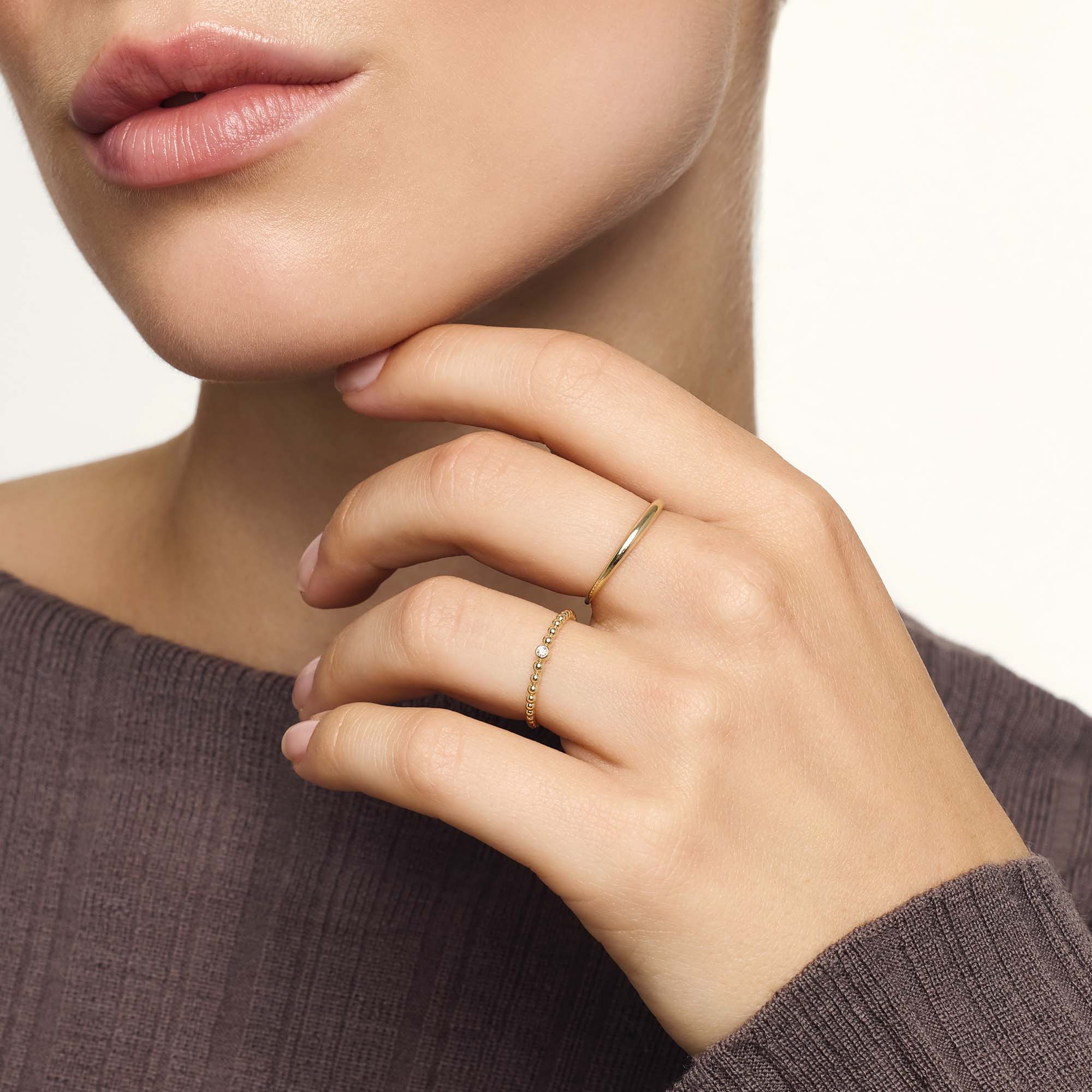Slim Dome Ring | 14k Gold Tone