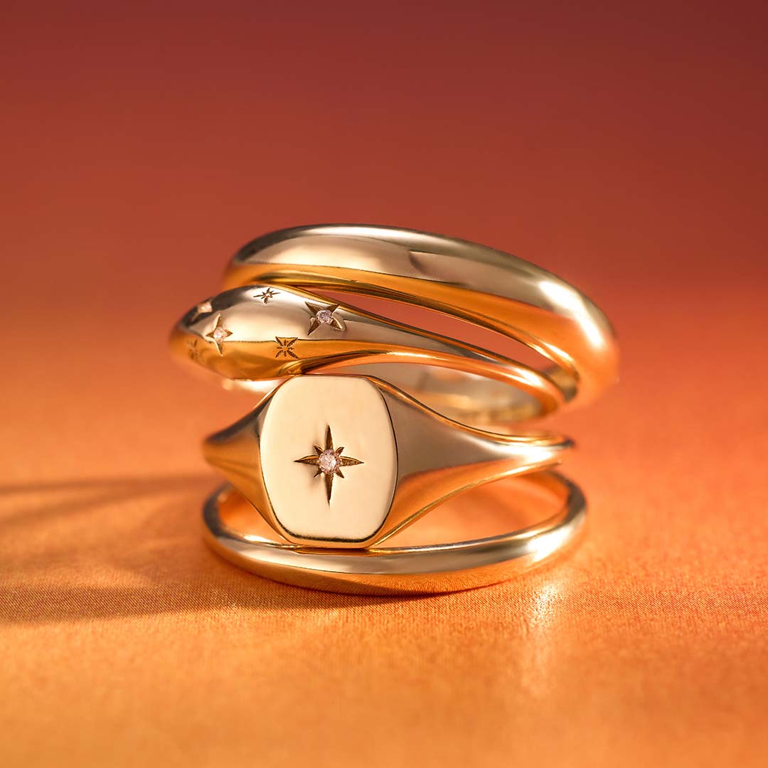 Diamond Dome Ring | 14k Gold Tone