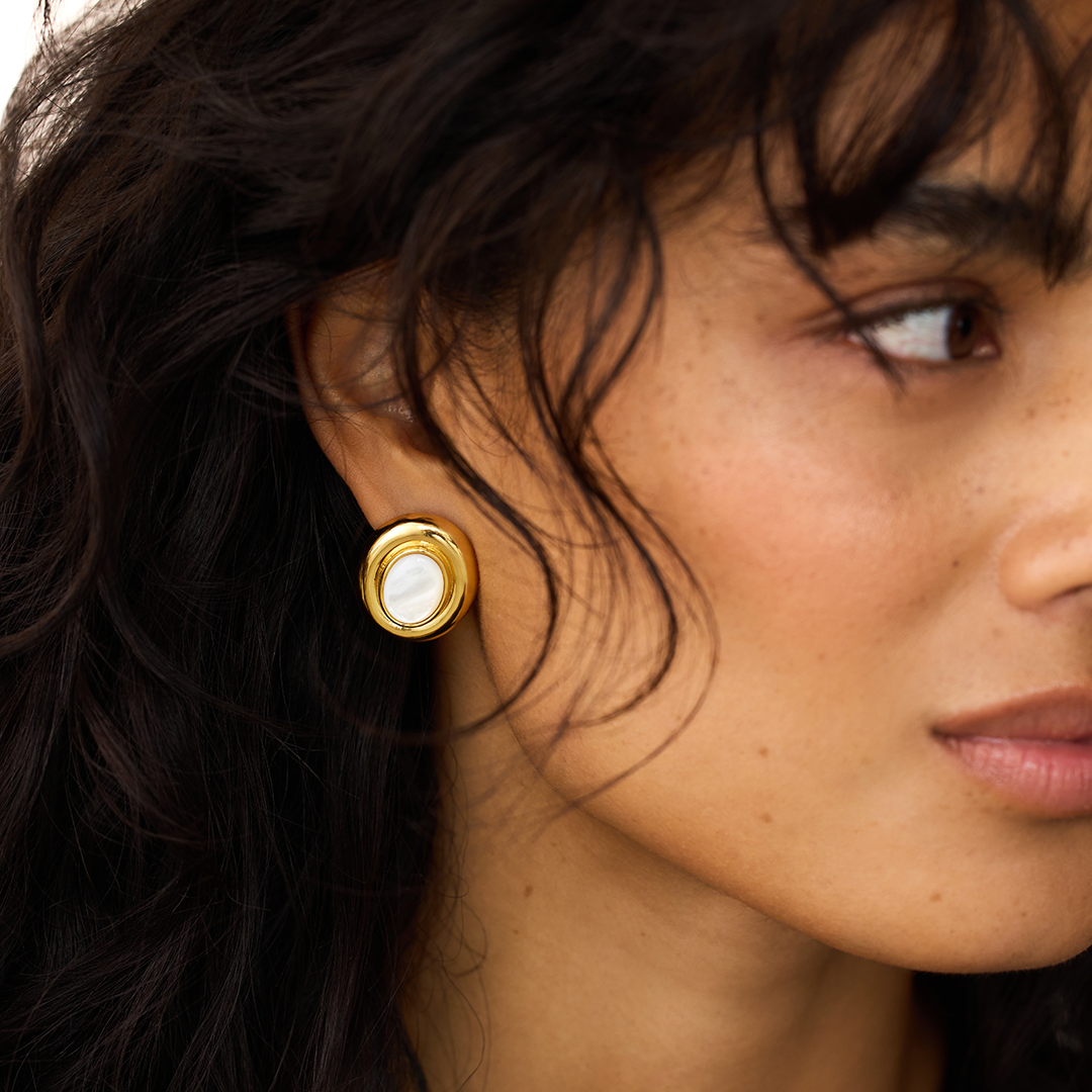 Giselle Pearl Earrings | 14k Gold Tone