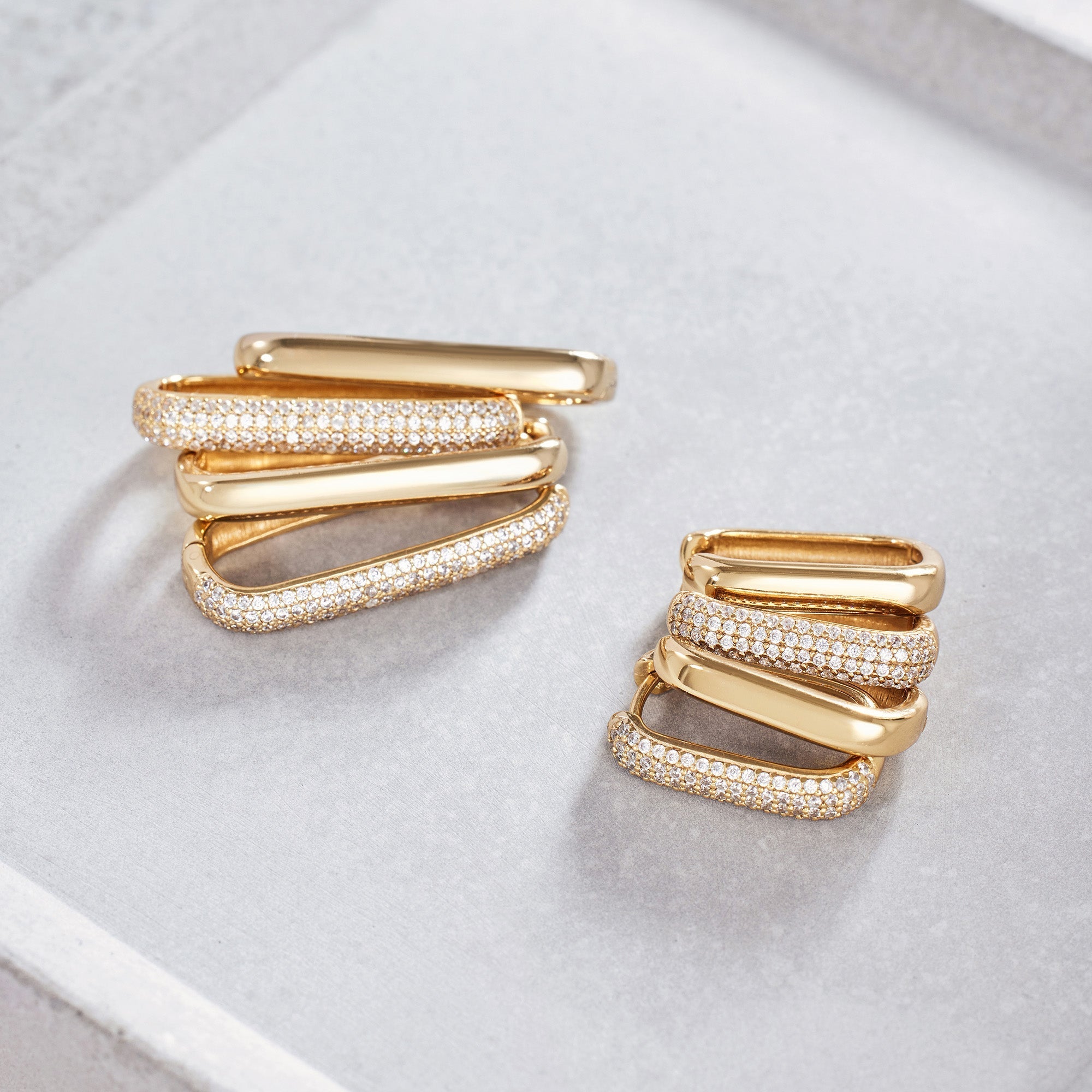 Icon Pavé Hoops | 18k Gold Tone
