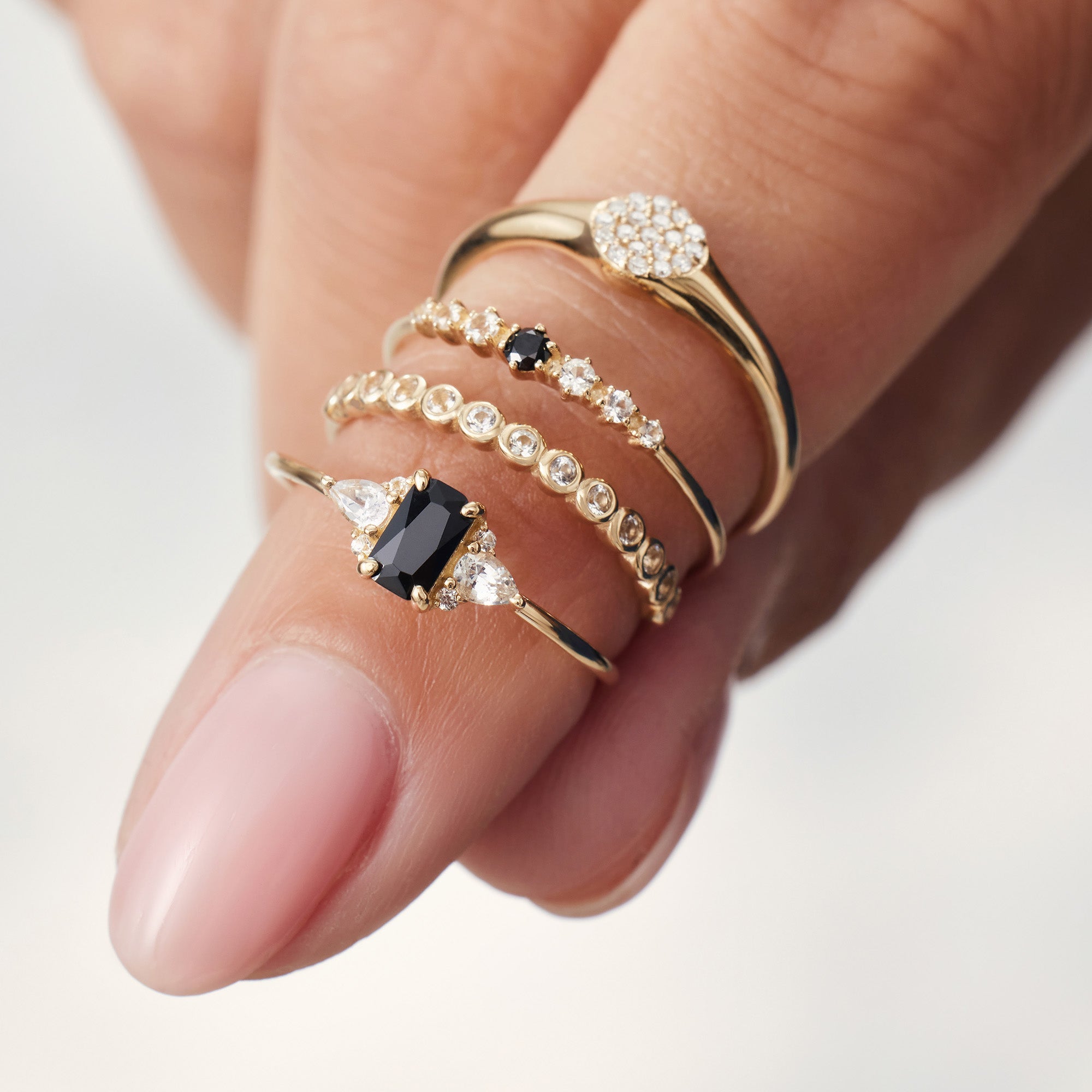 Diamond Bubble Ring | 14k Gold Tone