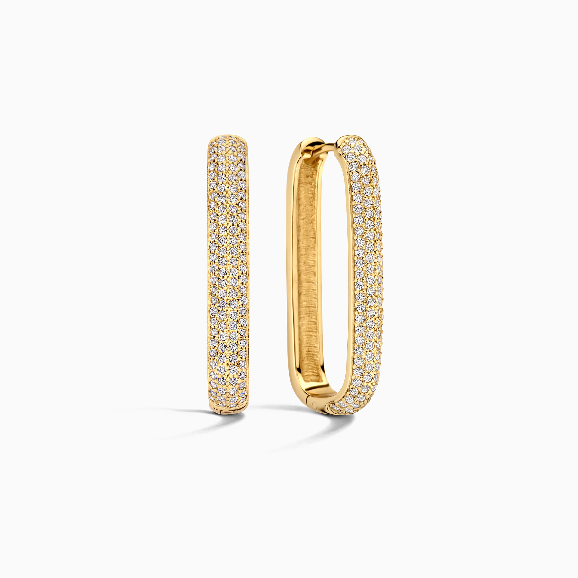 Large Icon Pavé Hoops | 16k Gold Tone