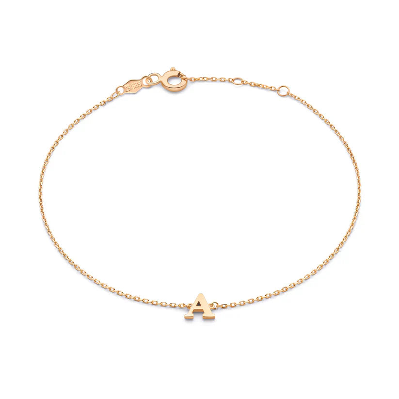 Vita Signa Initial Bracelet | 14k Gold Tone