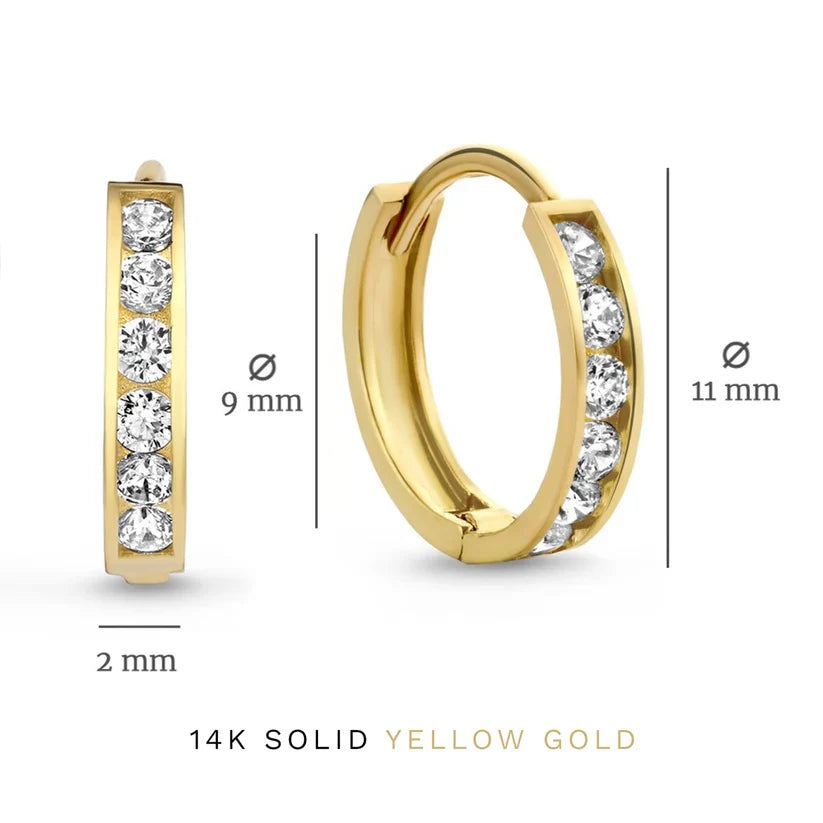Dara Brillane Stone Earrings Set | 14k Gold Tone