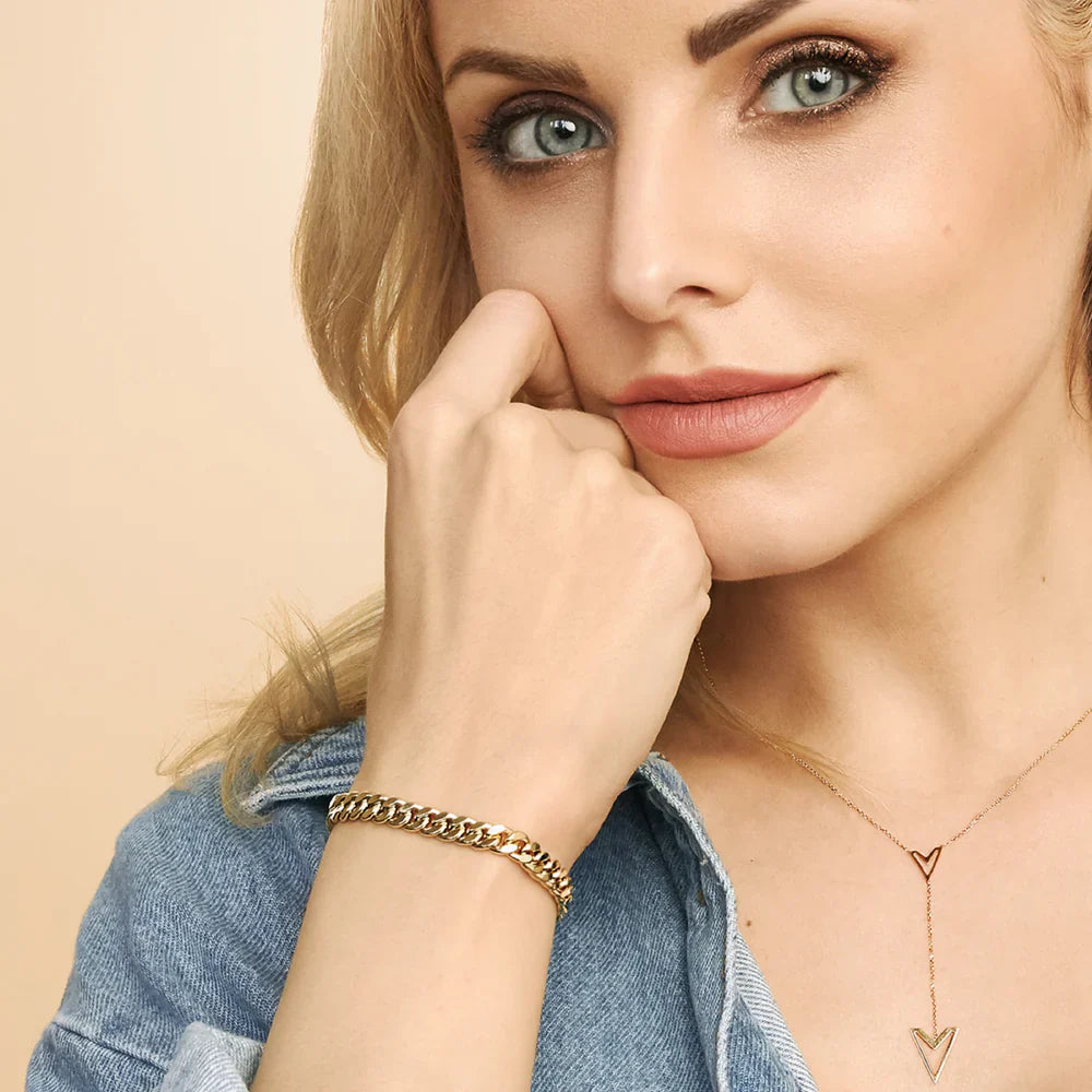 Estate Cuban Bracelet | 16k Gold Tone