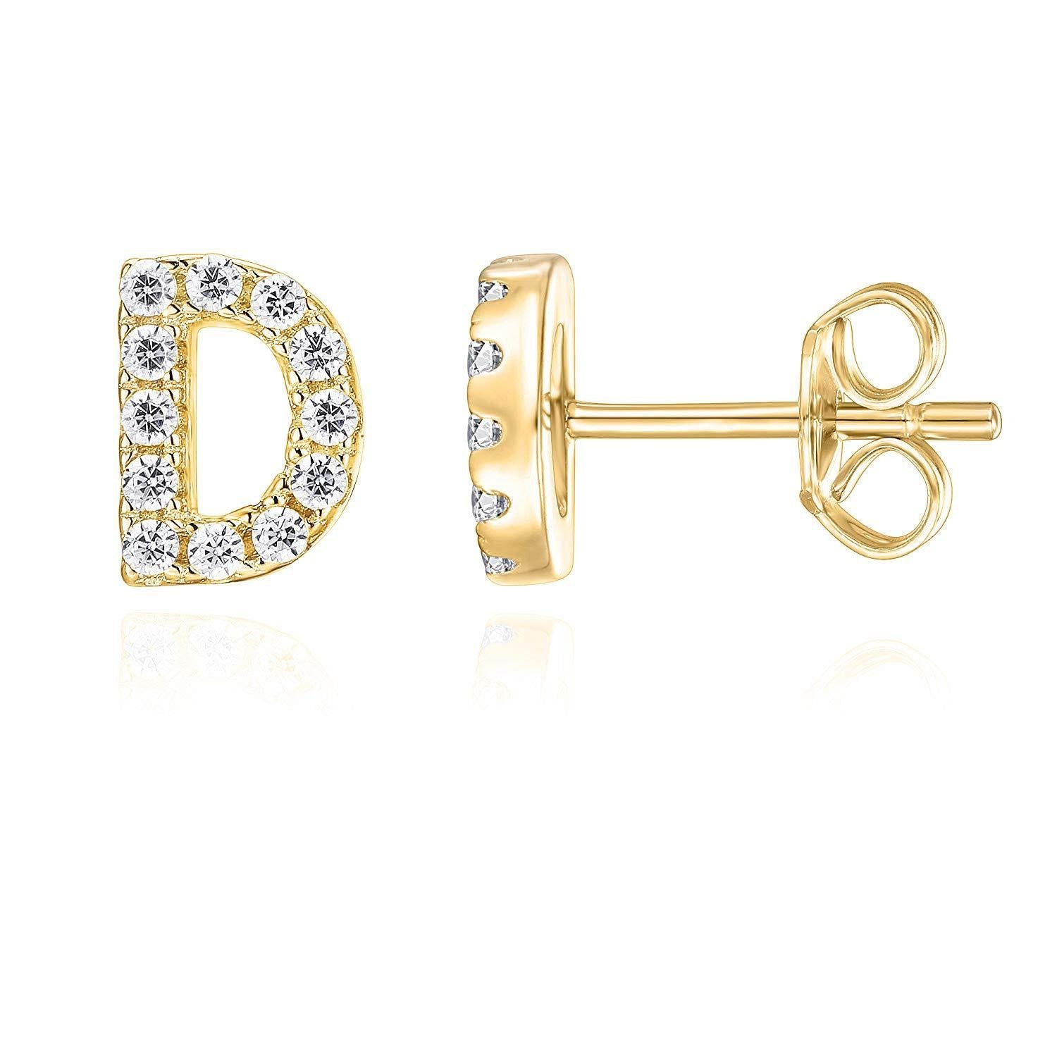 Initial Earring 1pc | 16k Gold Tone