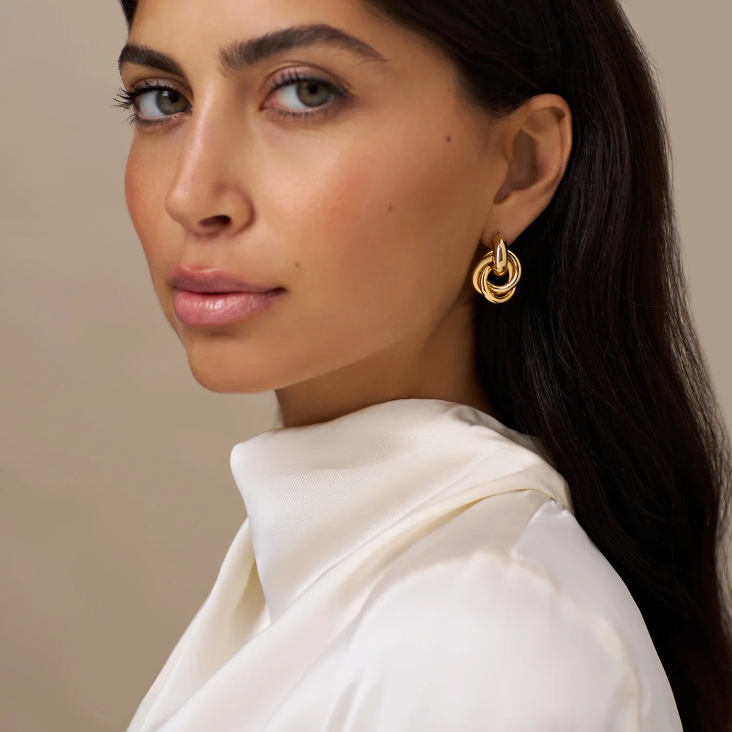 Statement Interlocking Earrings | 14k Gold Tone