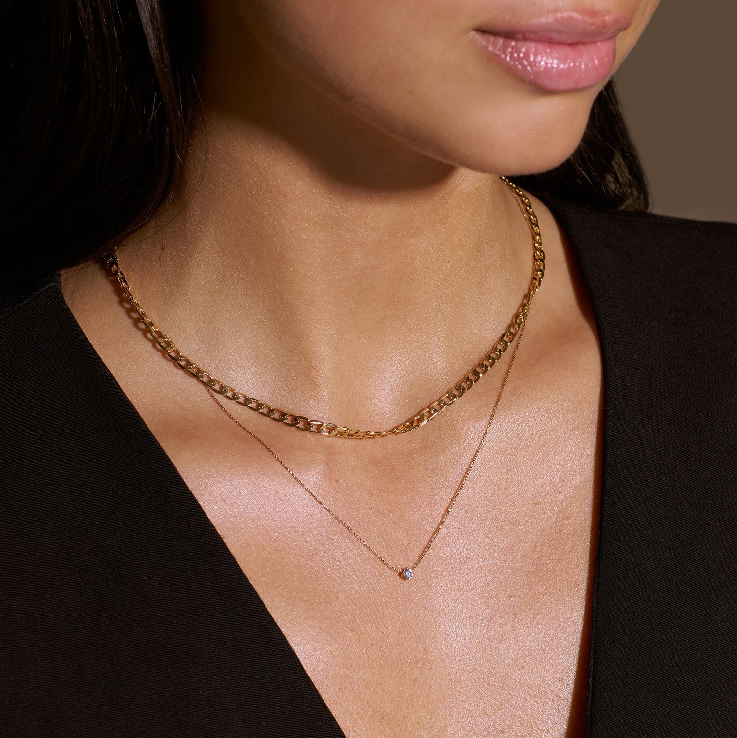 Flat Link Curb Chain Necklace | 16k Gold Tone