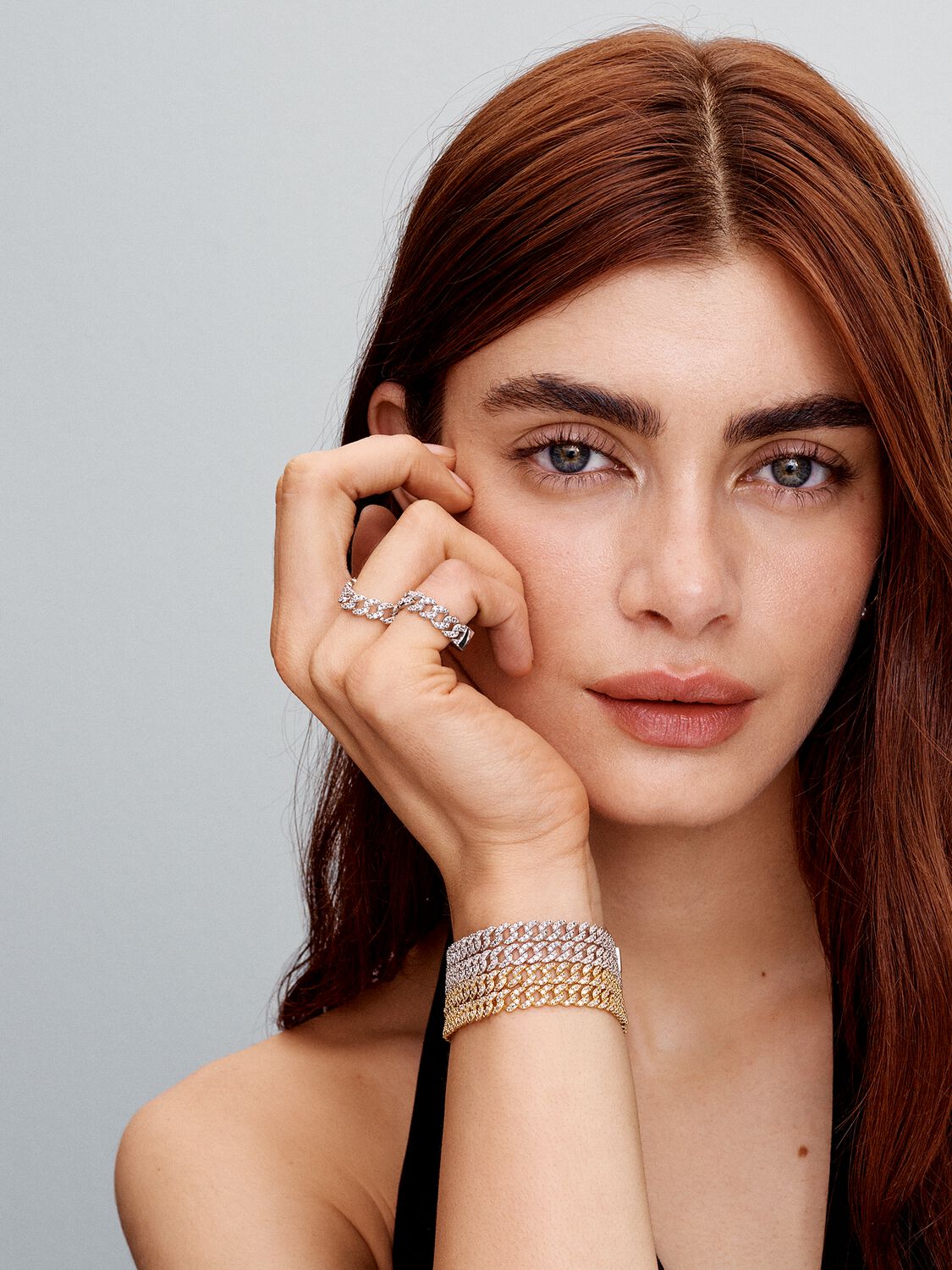 Moissanite Cuban Bracelet | 18k Gold Tone