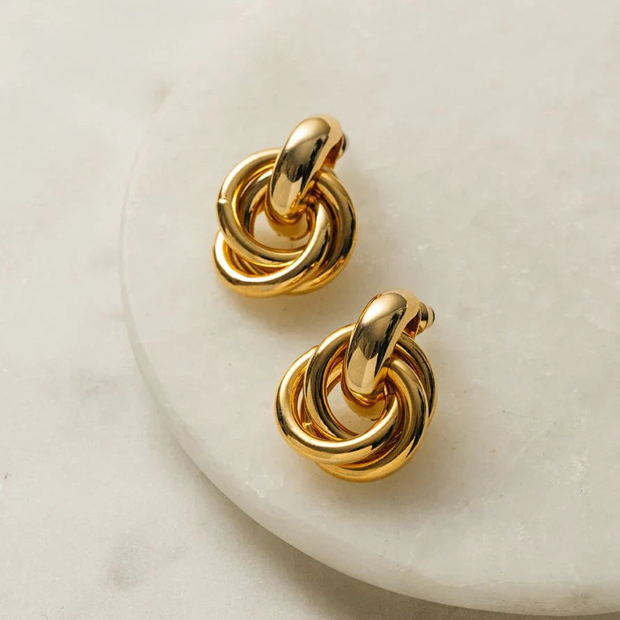 Statement Interlocking Earrings | 14k Gold Tone