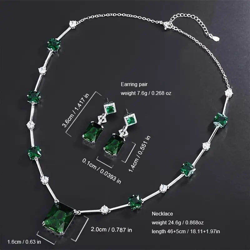 Daphira Verelune Jewelry Set | 14k White Gold Tone