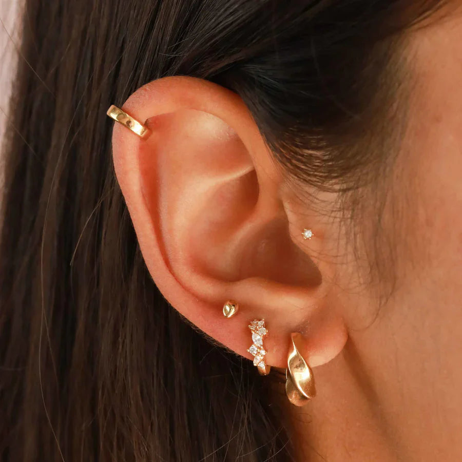 Crystal Cluster Huggies | 18k Gold Tone