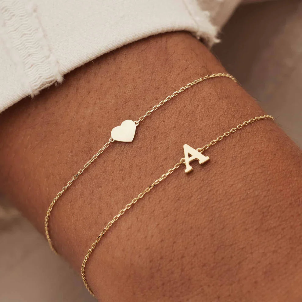Vita Signa Initial Bracelet | 14k Gold Tone