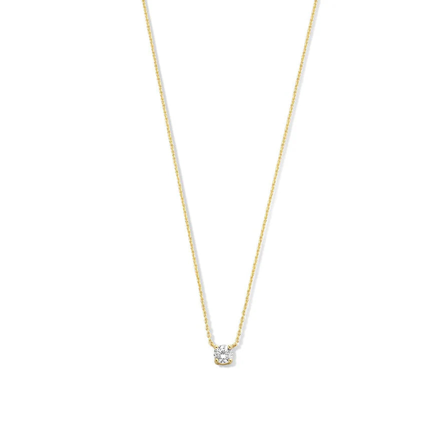 Cléa Moissanite Stone Necklace | 14k Gold Tone