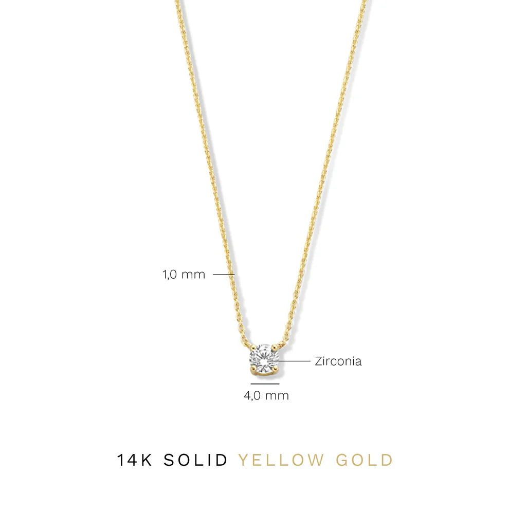 Cléa Moissanite Stone Necklace | 14k Gold Tone