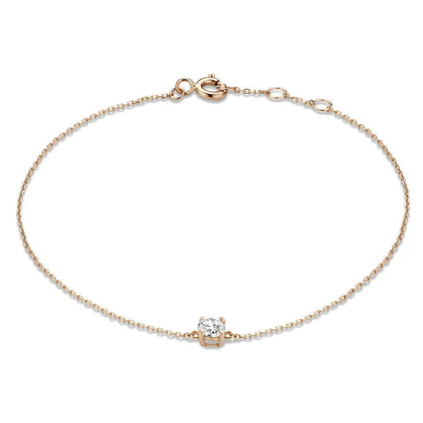Cléa Moissanite Stone Bracelet | 14k Gold Tone