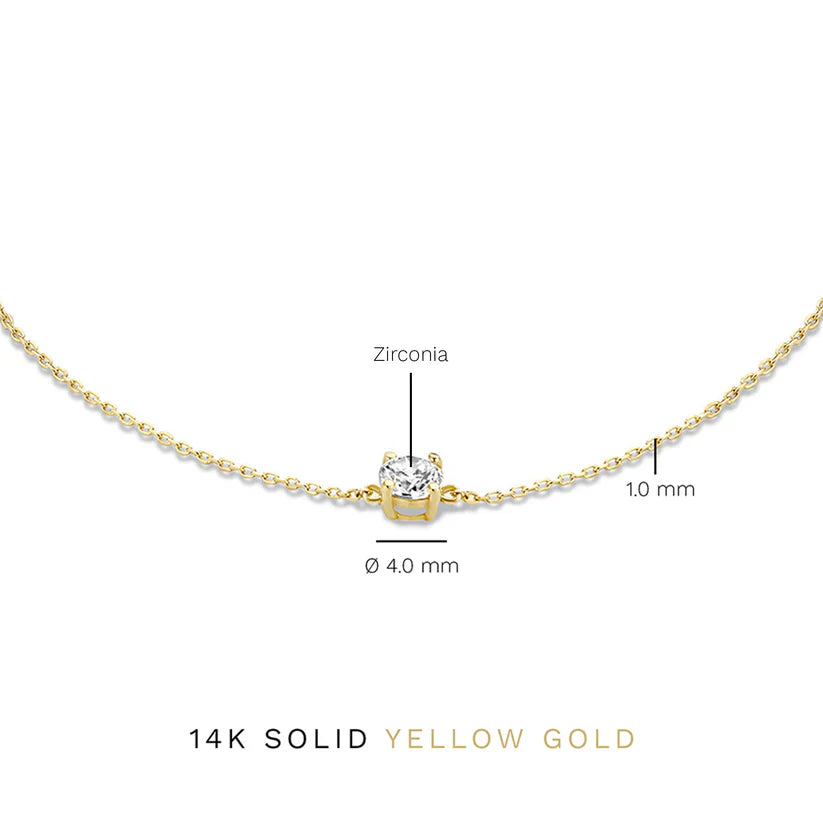 Cléa Moissanite Stone Bracelet | 14k Gold Tone