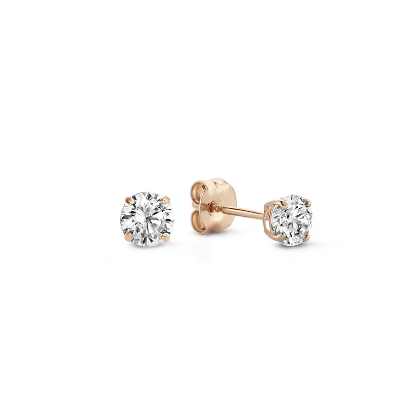 Larmes de Lune Stone Stud Earrings | 14k Gold Tone
