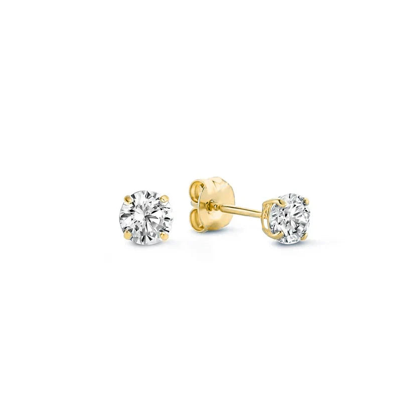 Larmes de Lune Stone Stud Earrings | 14k Gold Tone