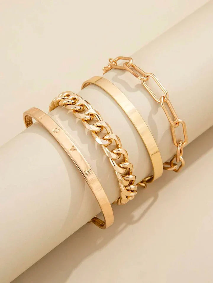 Elan Mercer Bracelet Set | 18k Gold Tone