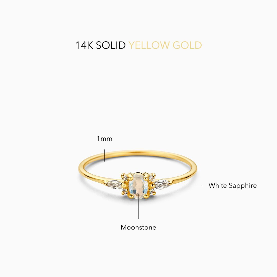 Moonstone Muse Ring | 14k Gold Tone