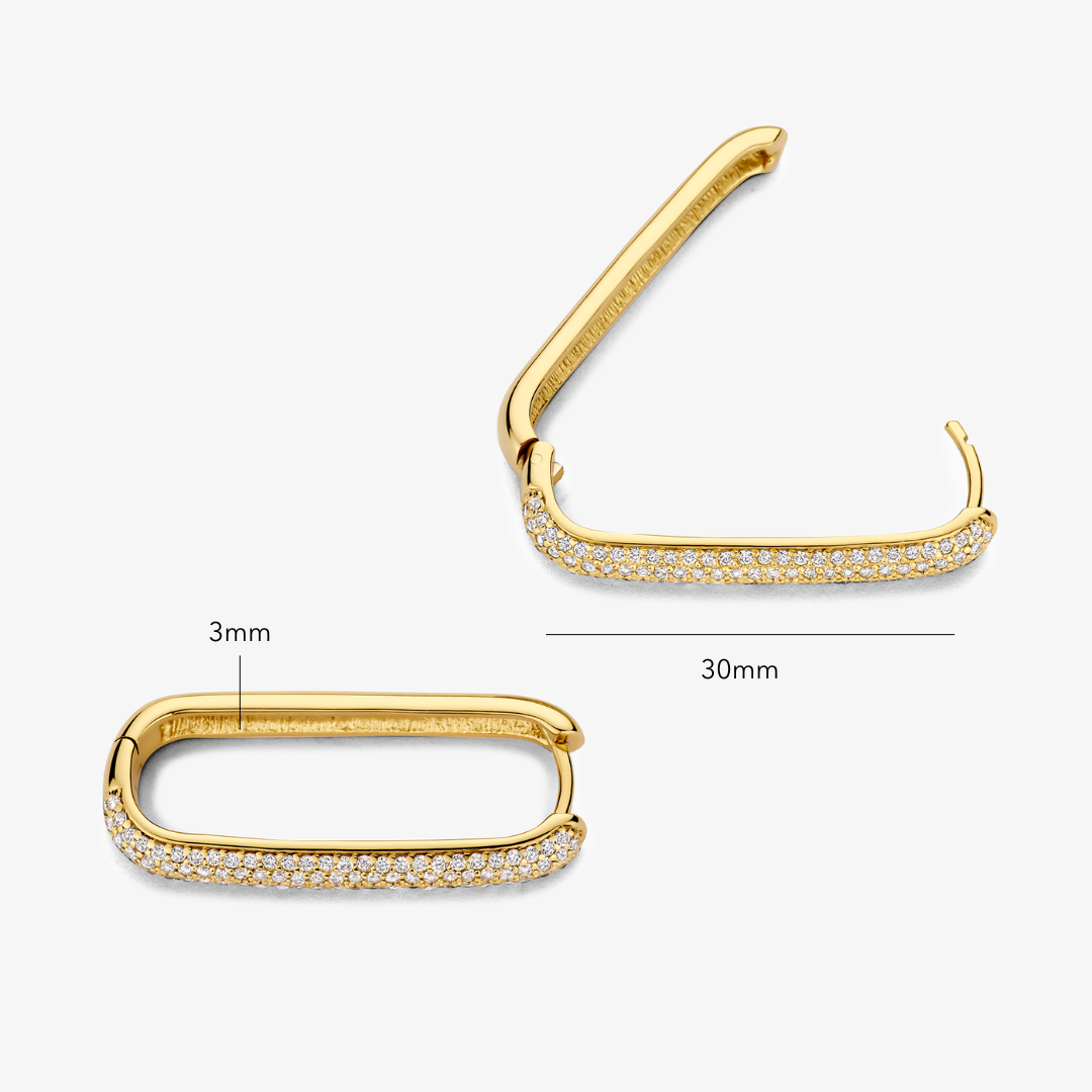 Large Icon Pavé Hoops | 16k Gold Tone