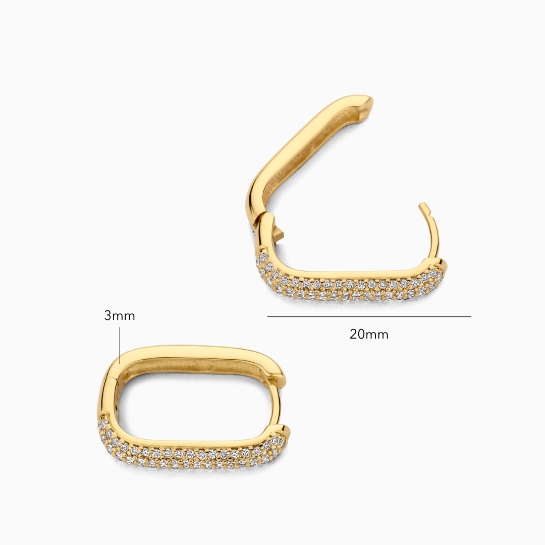 Icon Pavé Hoops | 18k Gold Tone