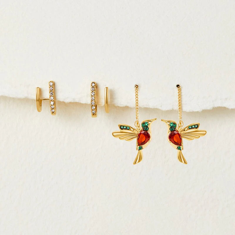 Claw Gold & Crystal Earrings
