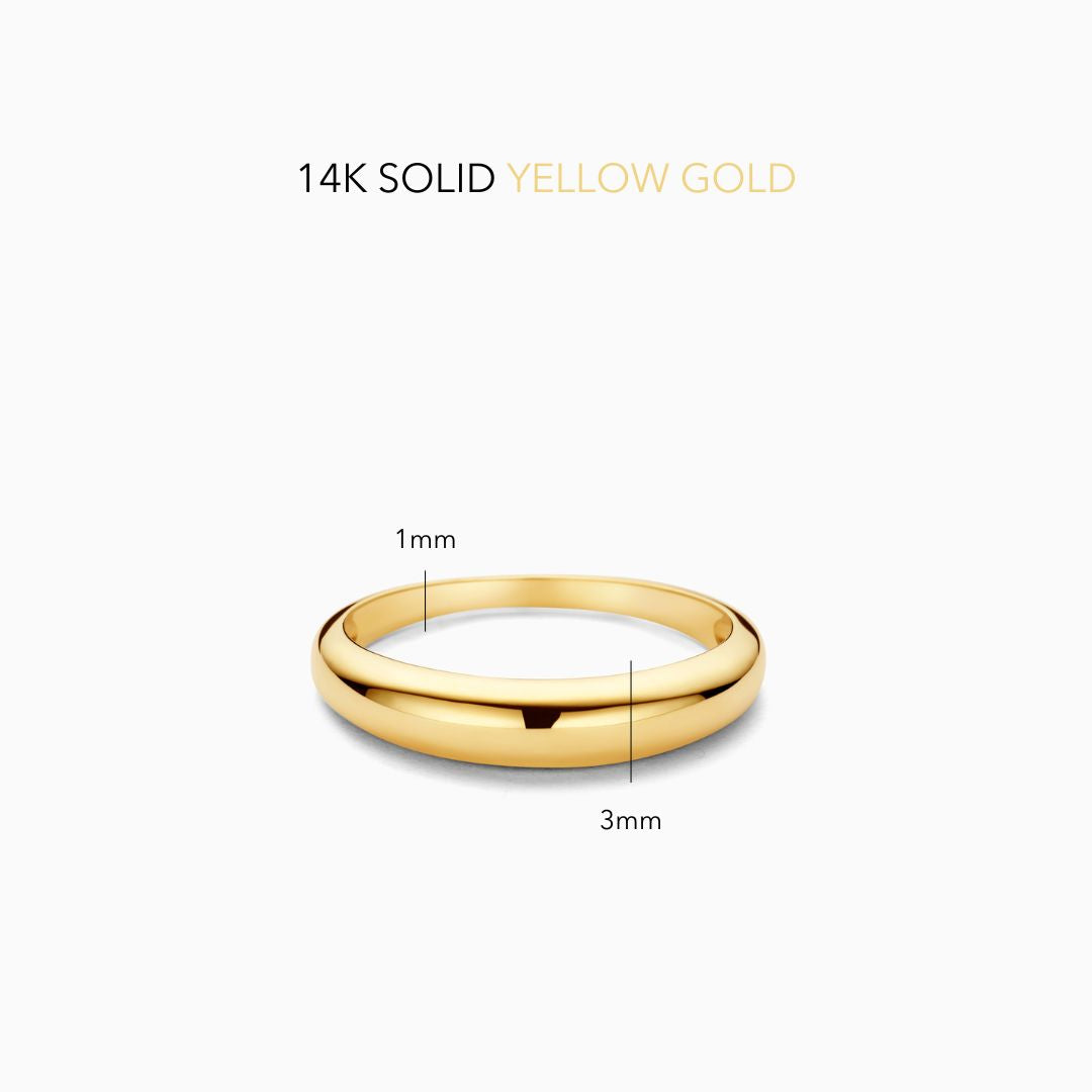 Midi Dome Ring | 14k Gold Tone