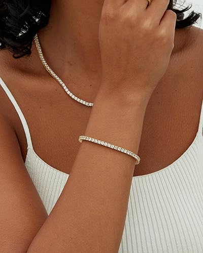 Moissanite Tennis bracelet | 18k Gold Tone