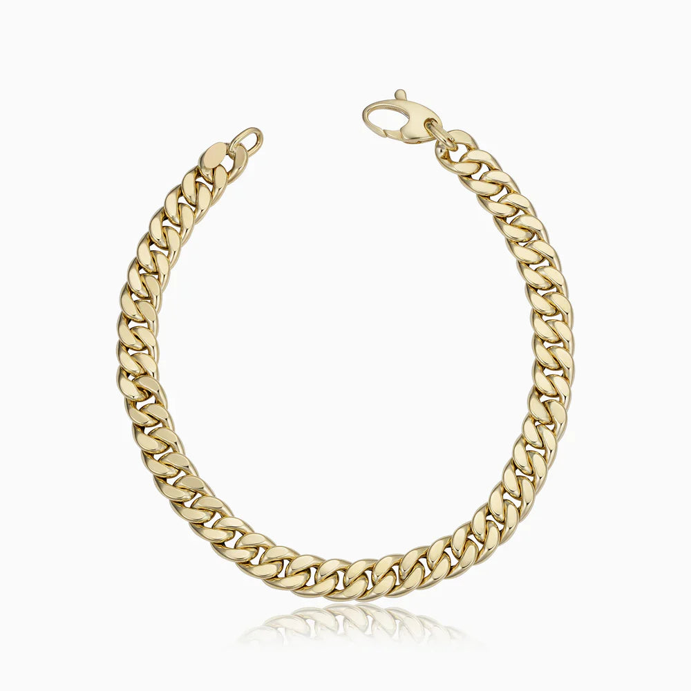Estate Cuban Bracelet | 16k Gold Tone