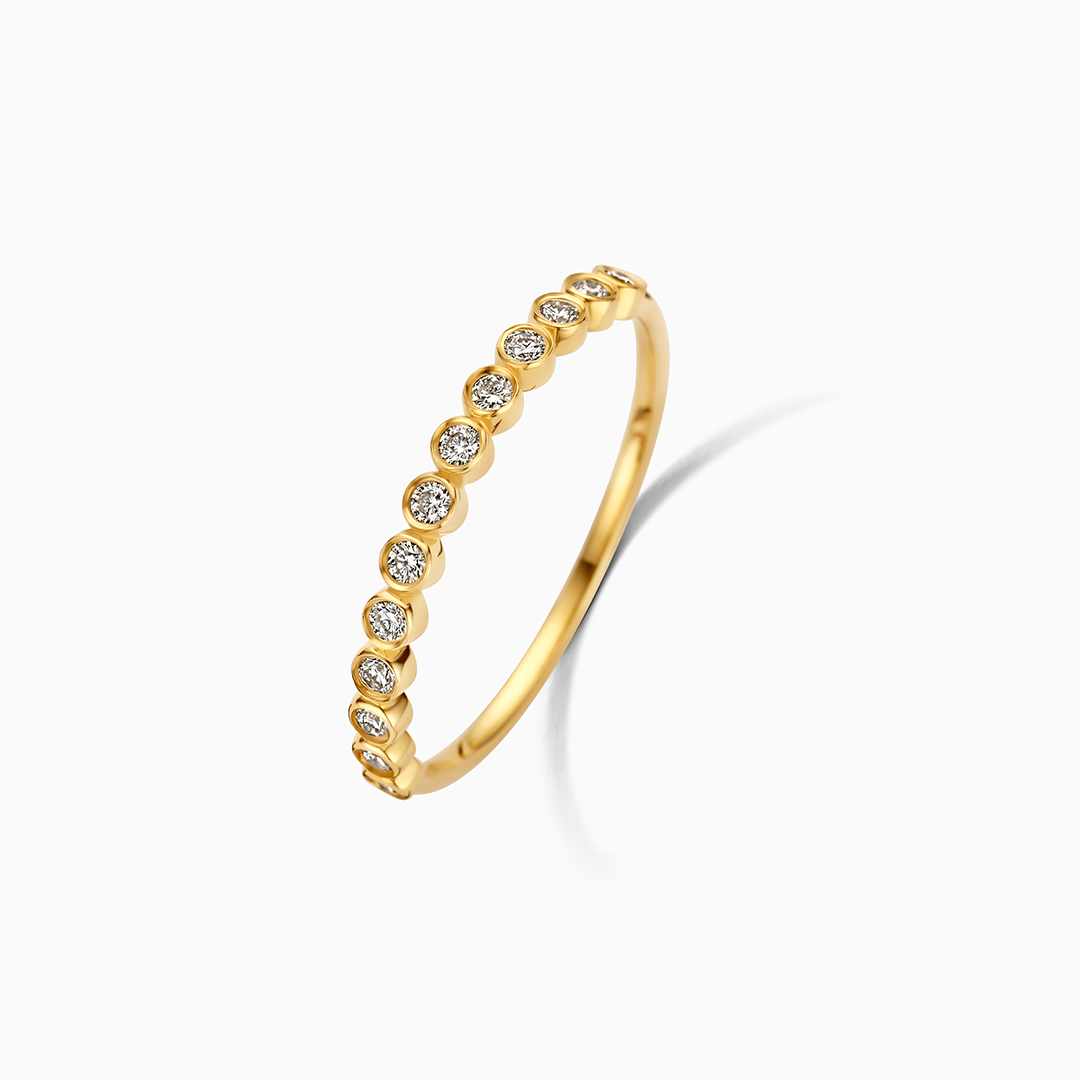 Diamond Bubble Ring | 14k Gold Tone