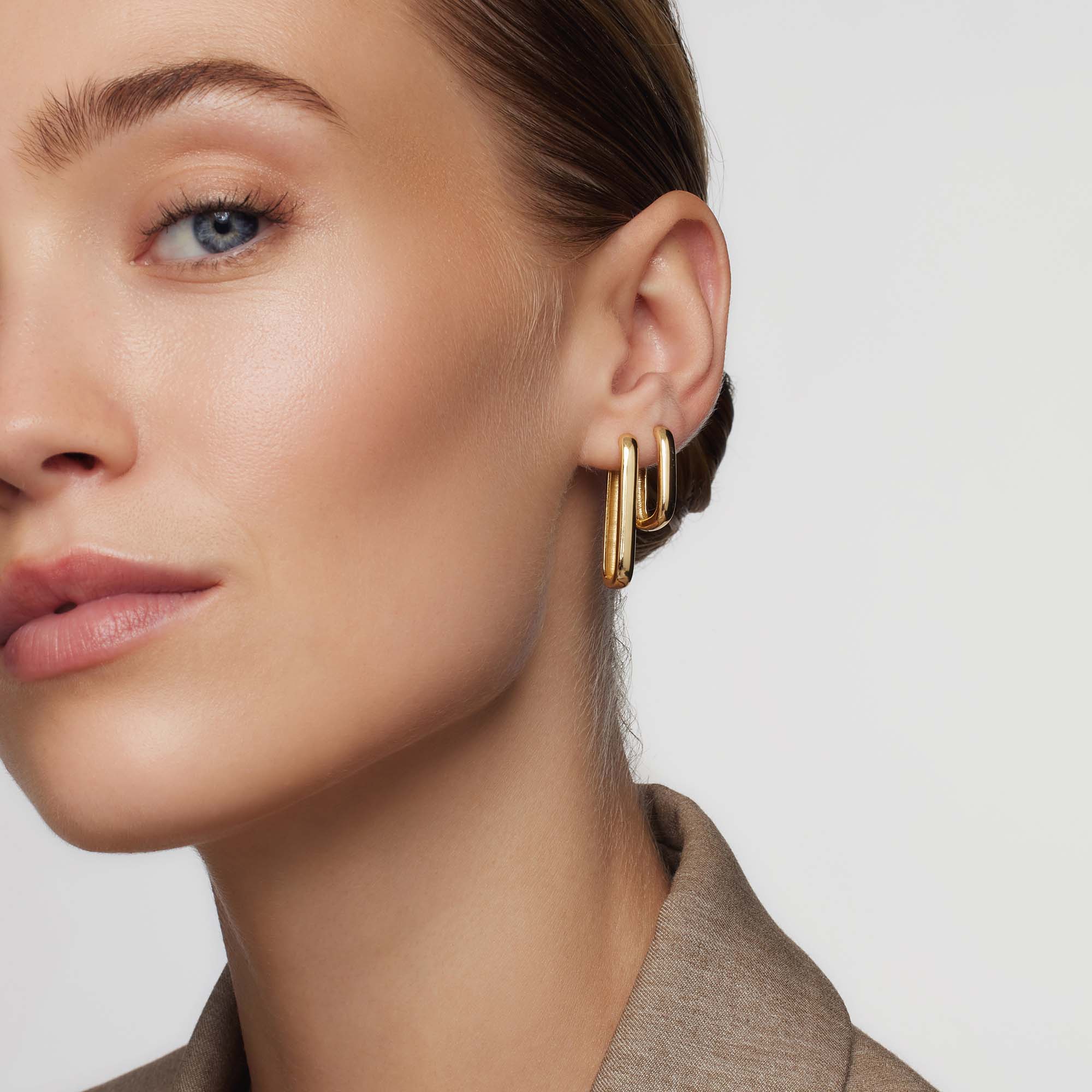 Large Icon Hoops | 18k Gold Tone