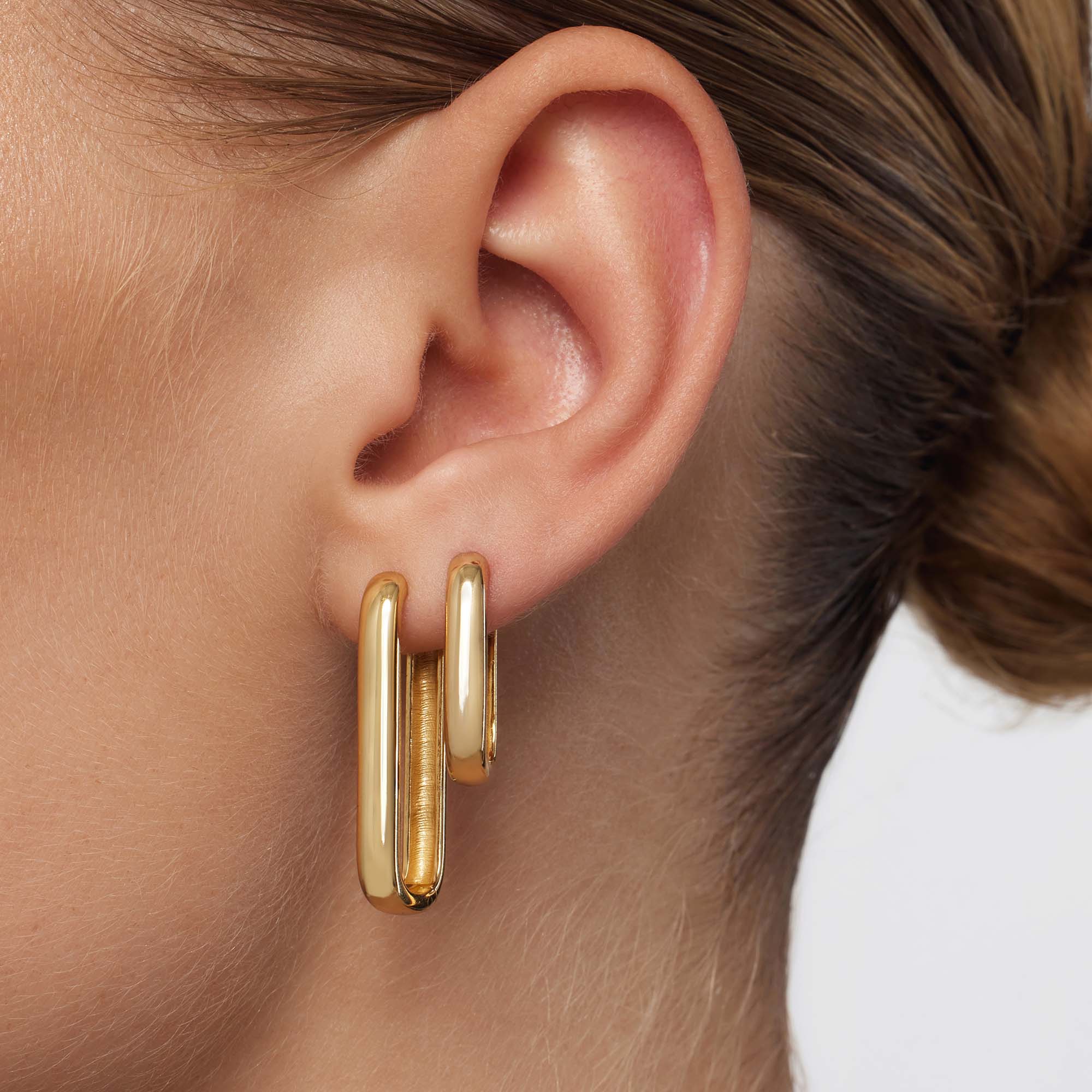 Large Icon Hoops | 18k Gold Tone