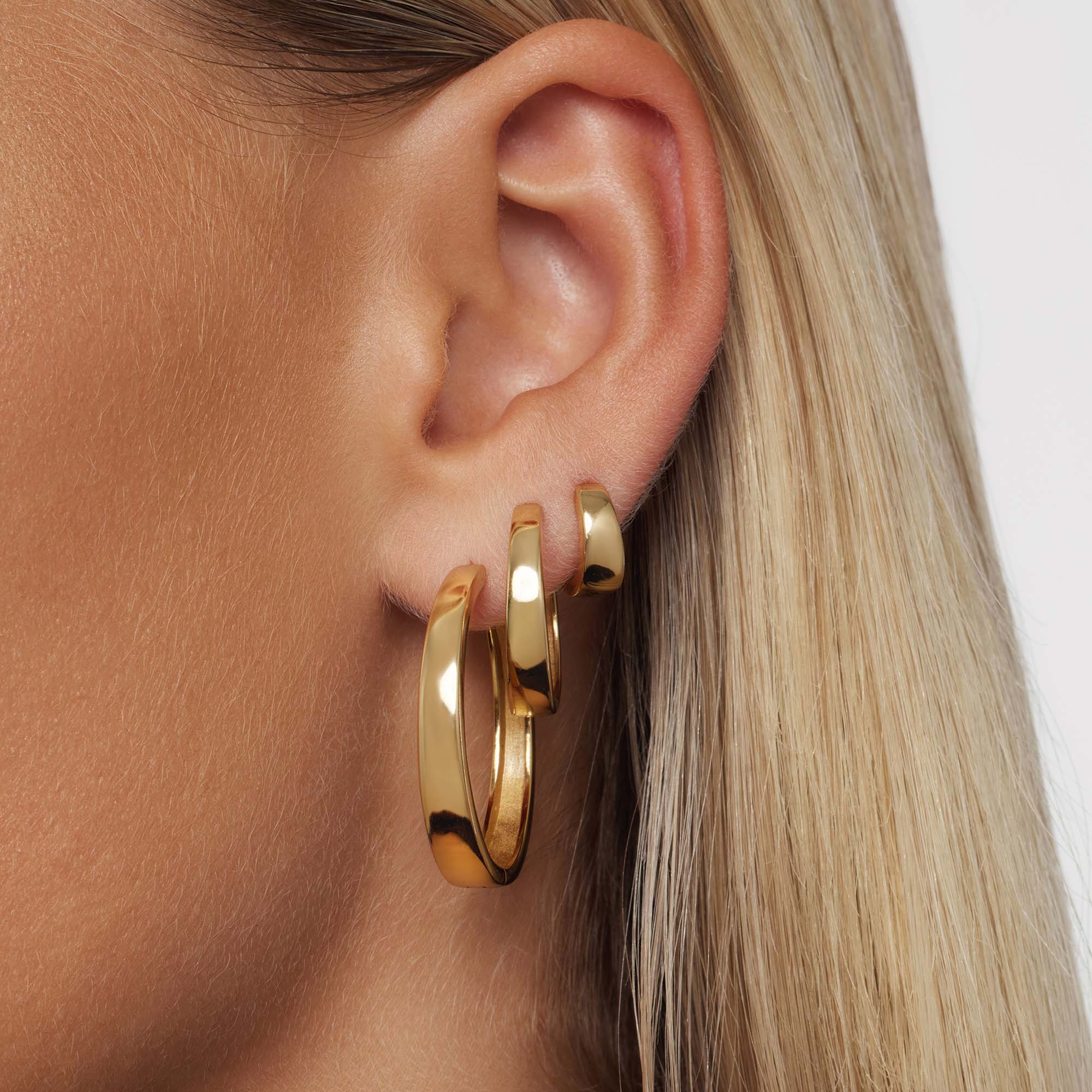 Gia Statement Hoops | 18k Gold Tone