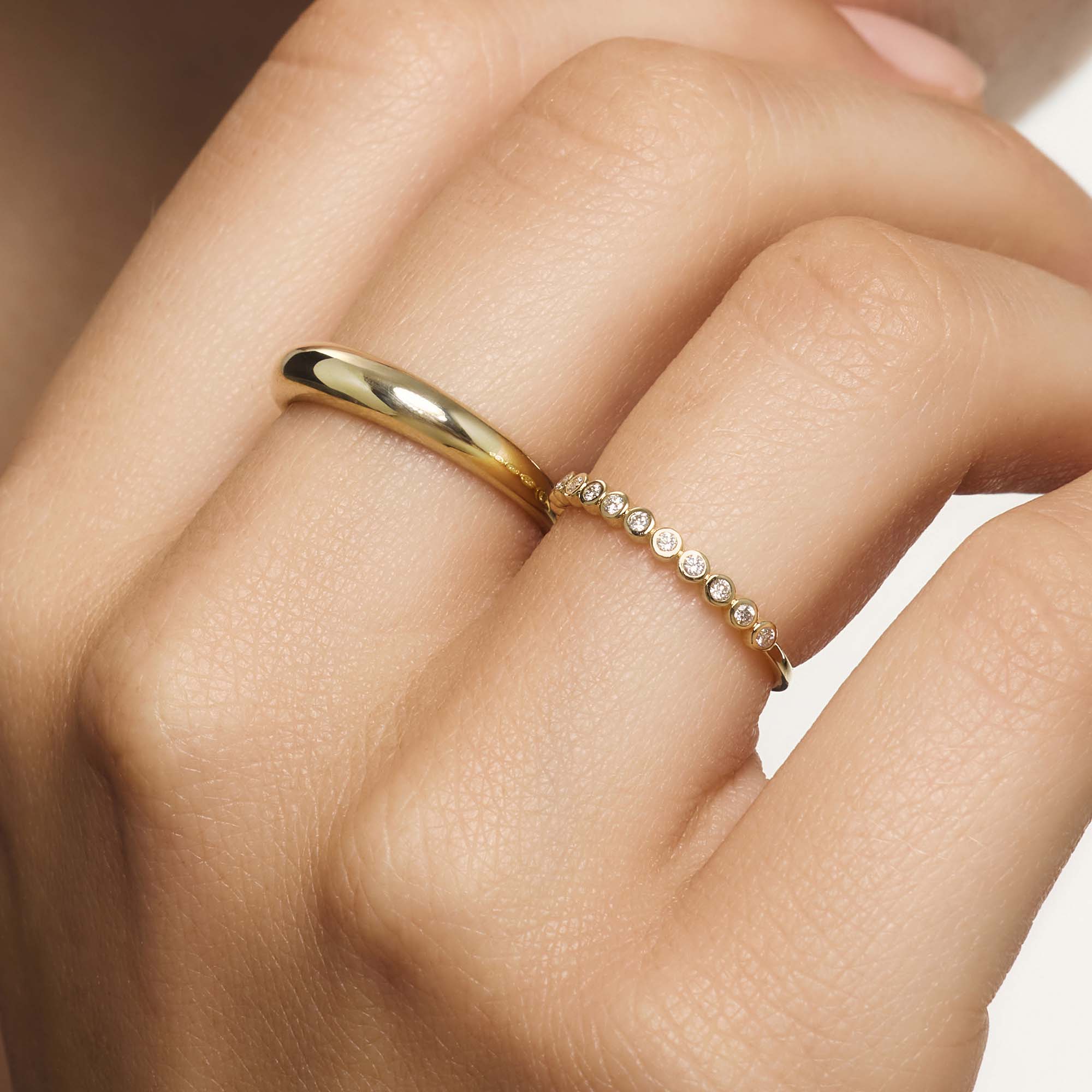 Diamond Bubble Ring | 14k Gold Tone