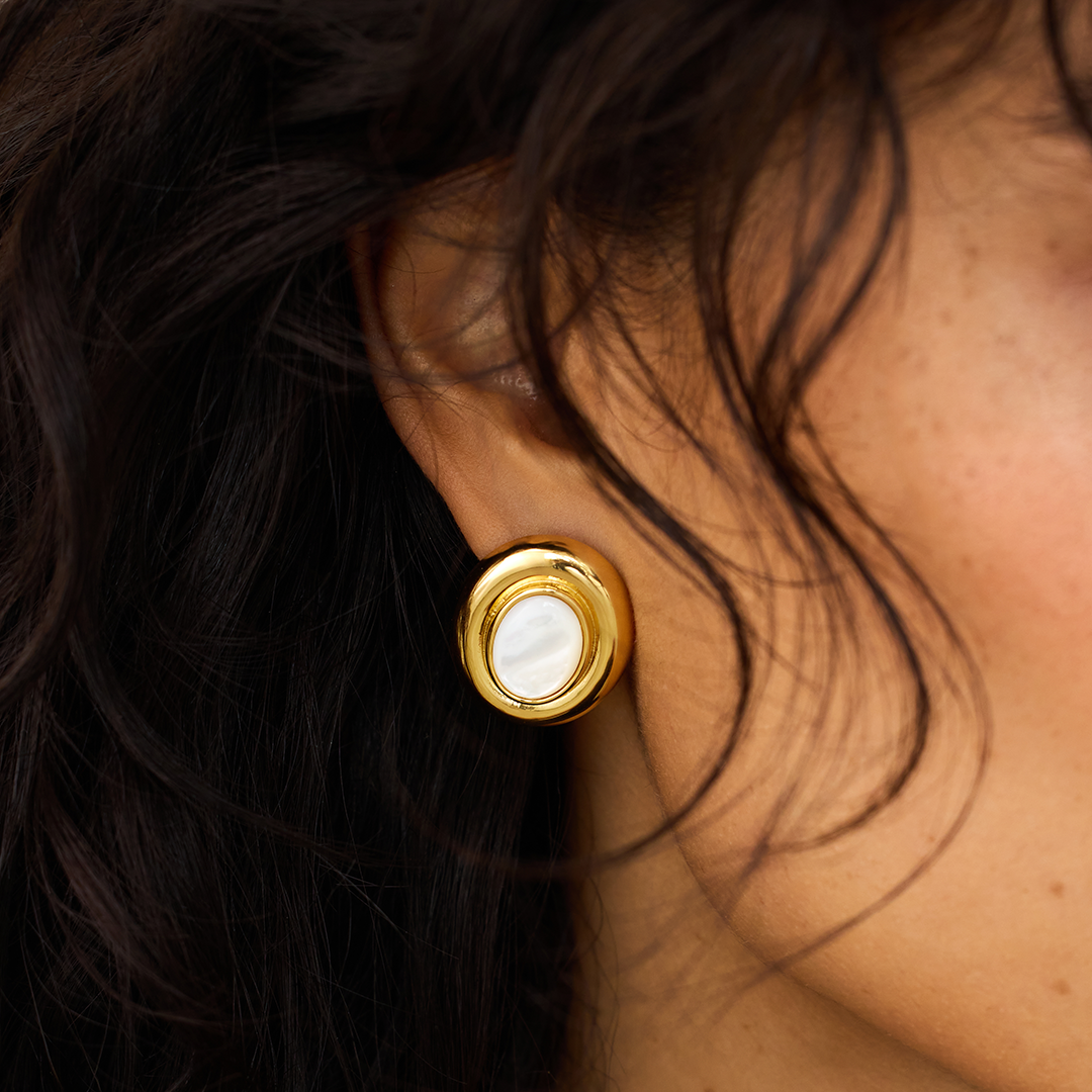 Giselle Pearl Earrings | 14k Gold Tone