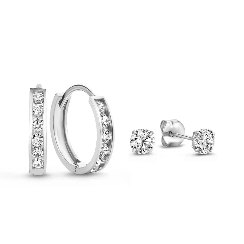 Dara Brillane Stone Earrings Set | 14k Gold Tone