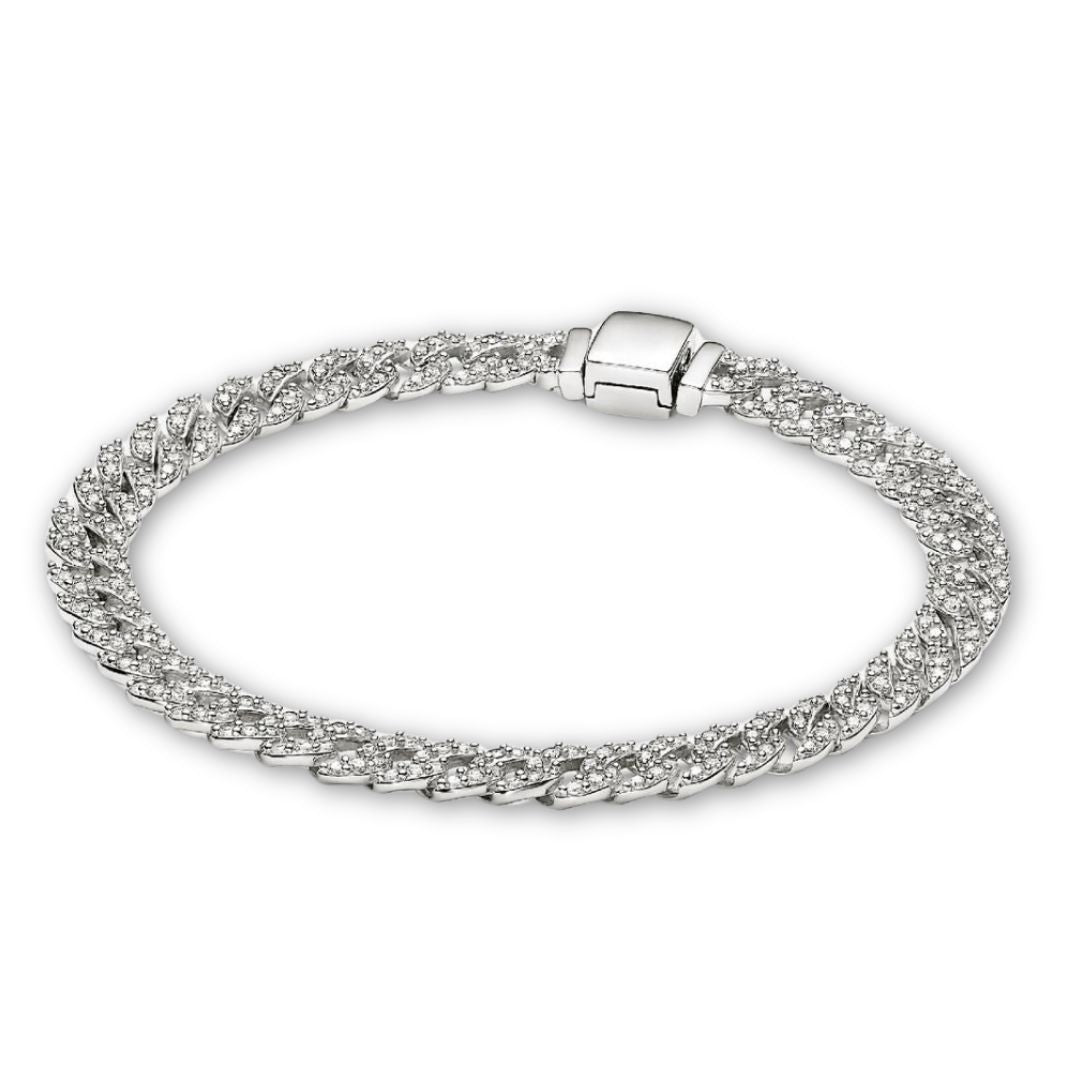 Moissanite Cuban Bracelet | 18k Gold Tone