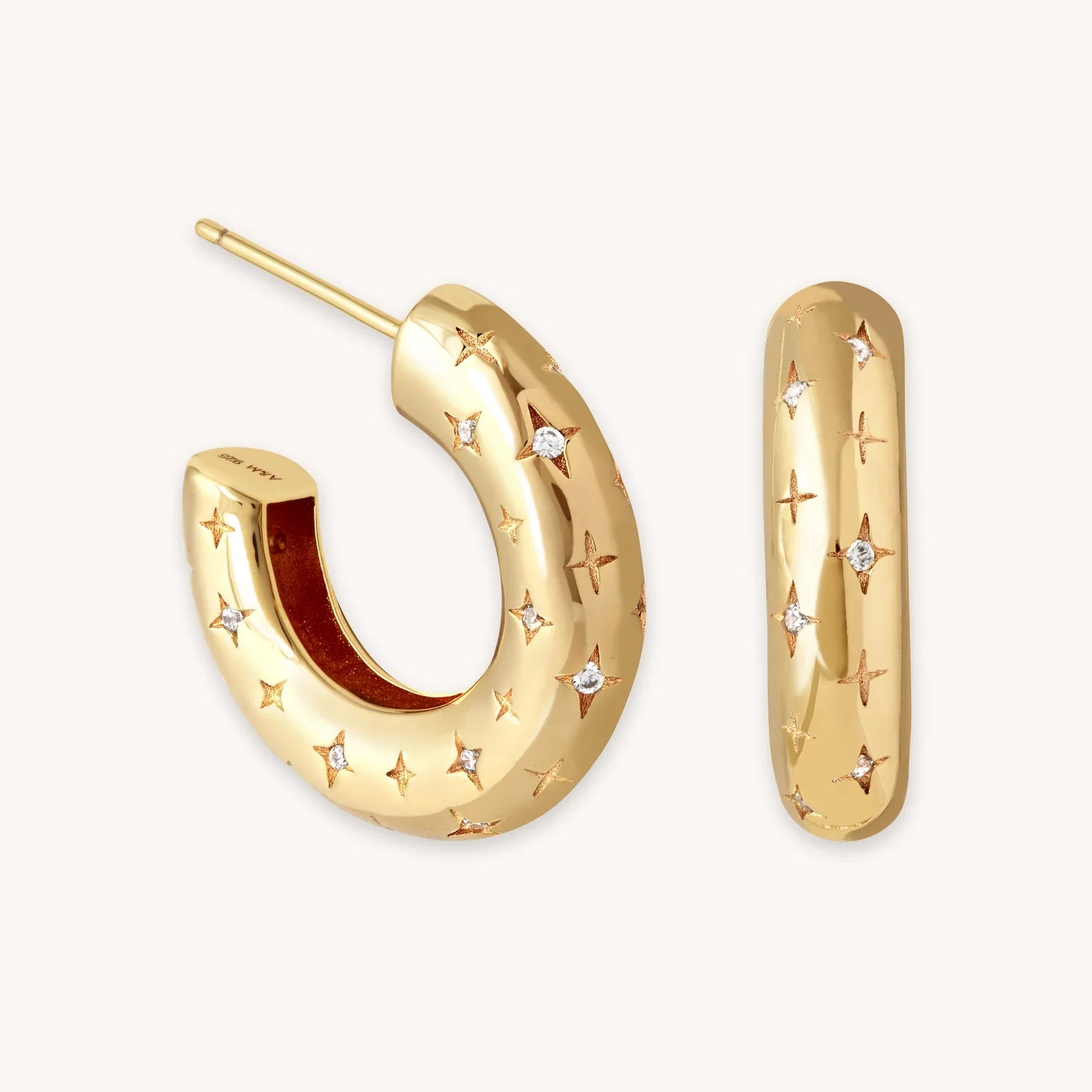 Cosmic Hoop Earrings | 16k Gold Tone