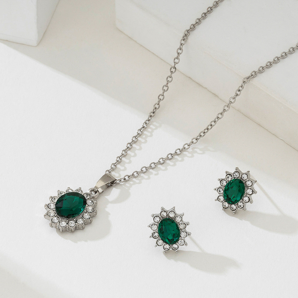Katya Smeryn Jewelry Set | 16k White Gold Tone